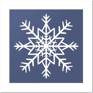 Simple white snowflake Posters and Art